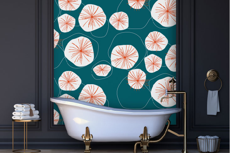 Papier peint pour salle de bain : original et anti-humidité, l'adopter en  12 idées